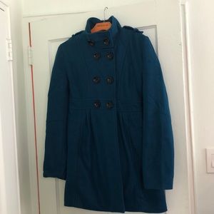 Blue Double-Breasted Peacoat